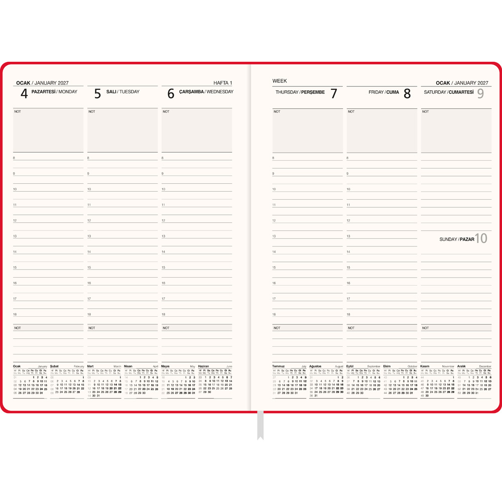 Darıca-DL Dikişli Haftalık Ajanda